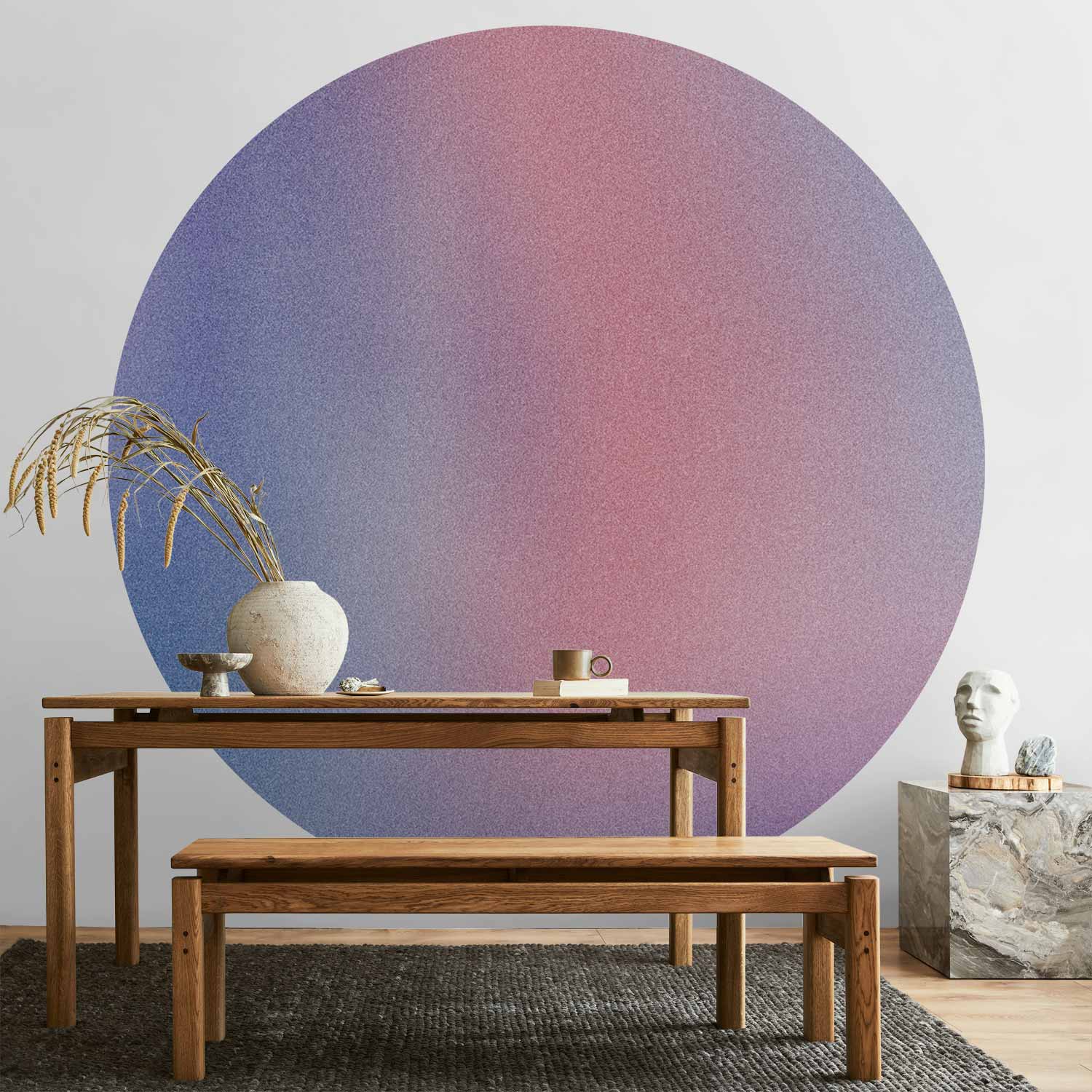 Round Wall Mural - Rainbow Gradient - A Delicate Multicoloured Gradient Reminiscent Of Mist