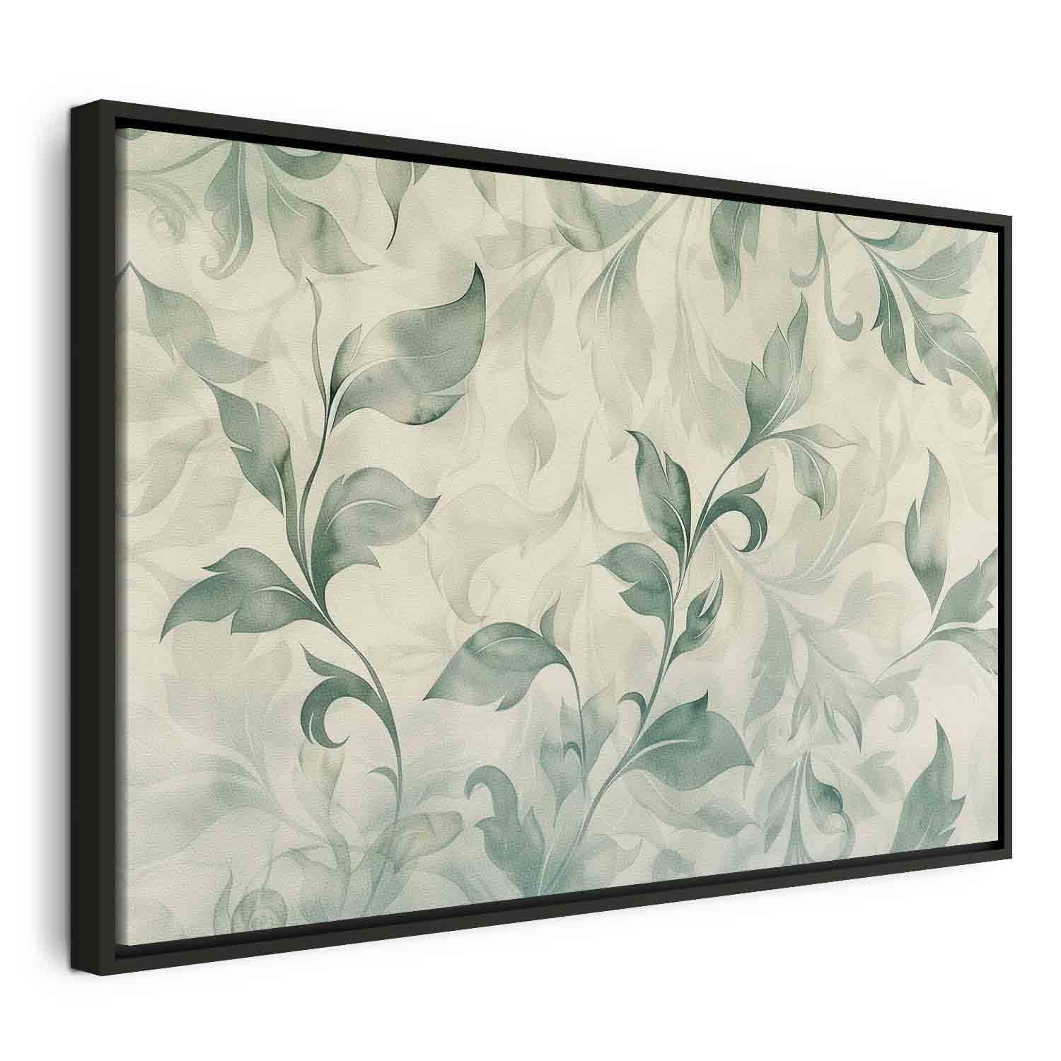 Floating Framed Canvas Art - Watercolor Botanical Leaves