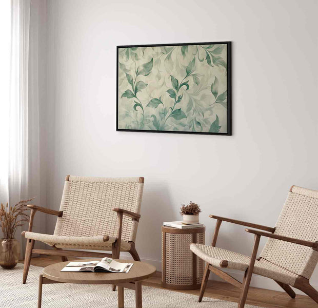 Floating Framed Canvas Art - Watercolor Botanical Leaves