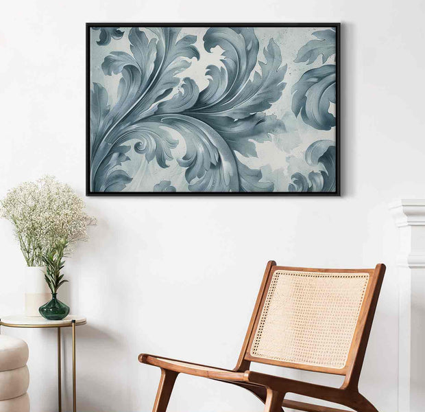 Floating Framed Canvas Art - Stone Baroque Ornament