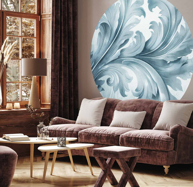 Round Wall Mural - Stone Ornament In Baroque Style
