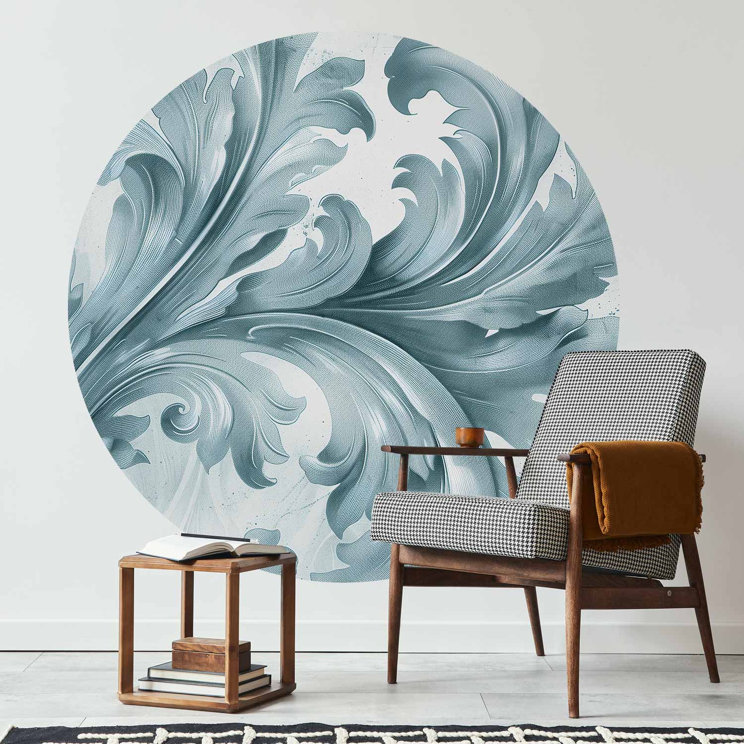 Round Wall Mural - Stone Ornament In Baroque Style
