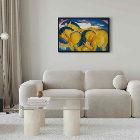 Floating Framed Canvas Art - Little Yellow Horses - Franz Marc