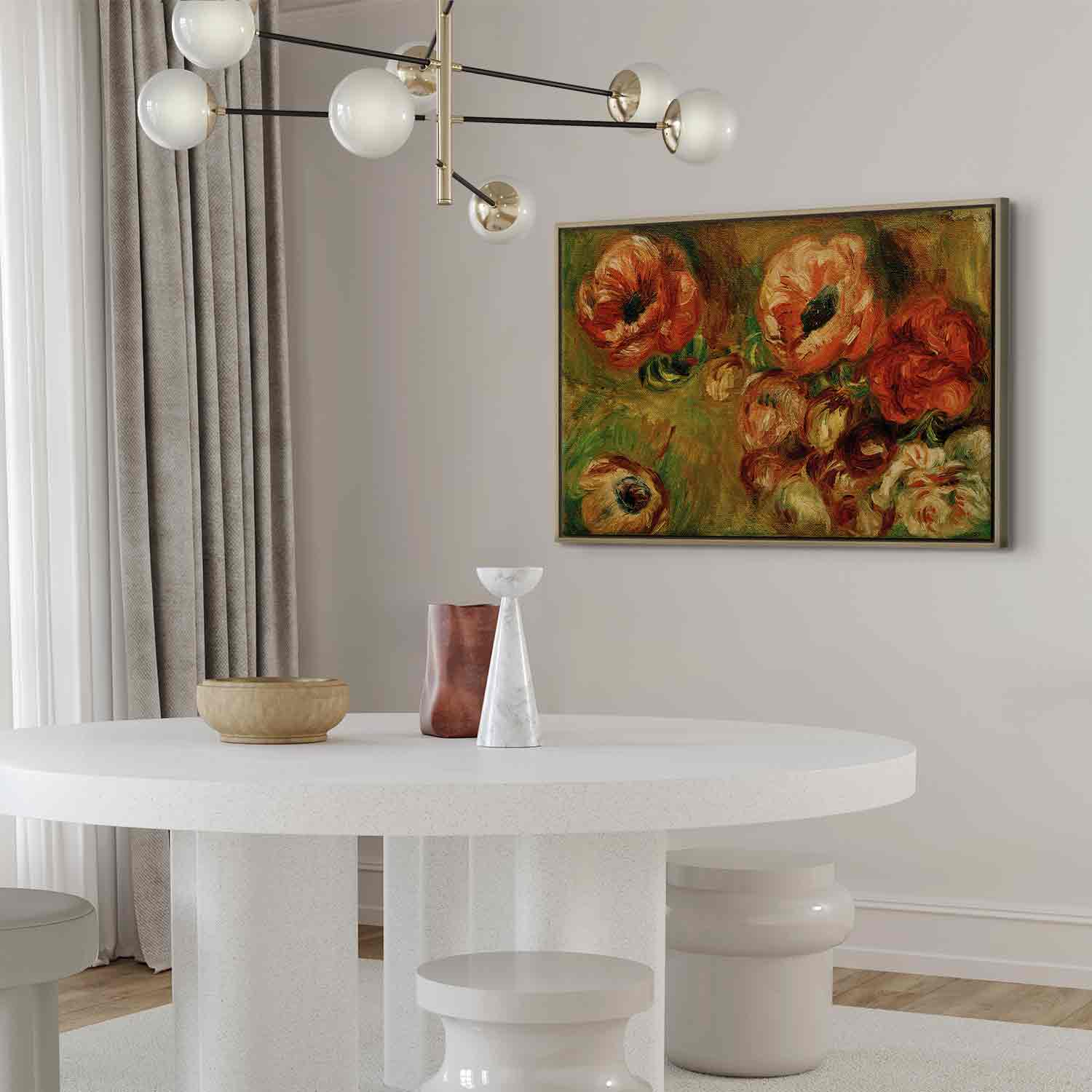 Floating Framed Canvas Art - The Anemones - Pierre-Auguste Renoir