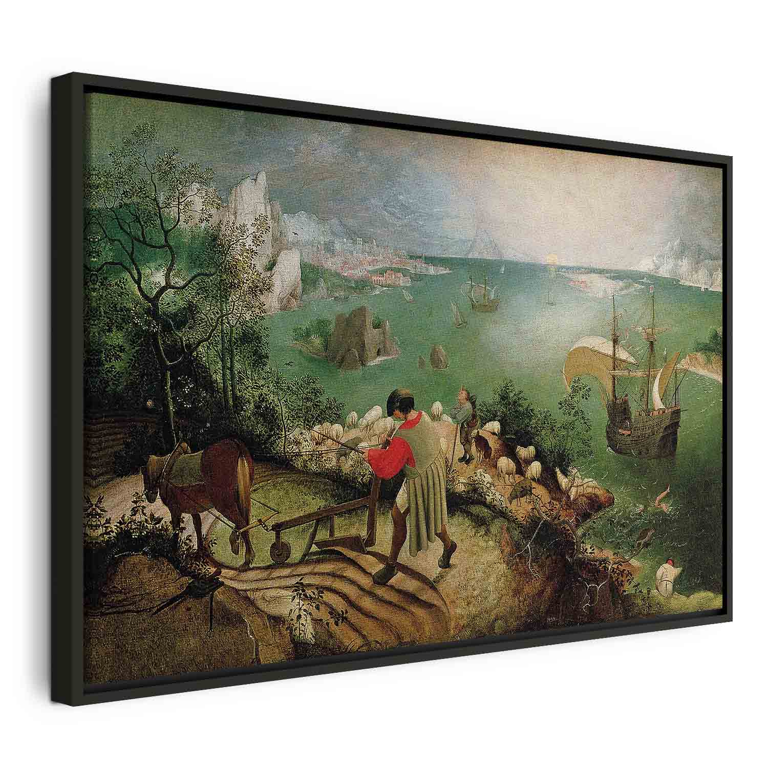 Floating Framed Canvas Art - Landscape with the Fall of Icarus - Pieter Bruegel the Elder