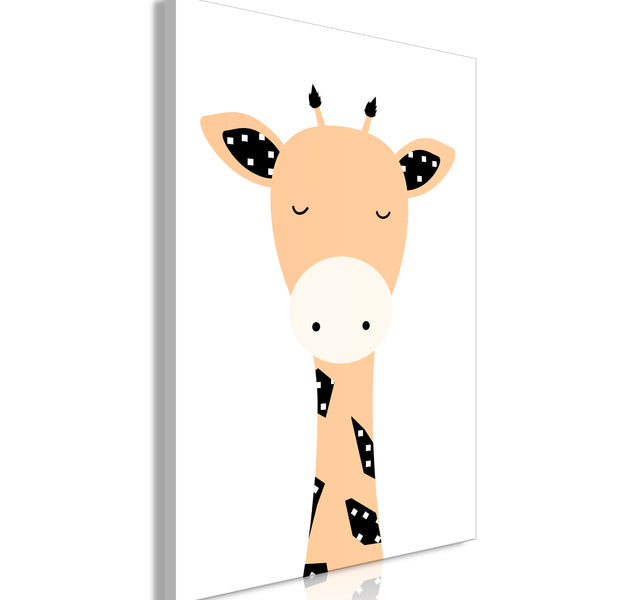 Cartoon Canvas Wall Art - Funny Giraffe