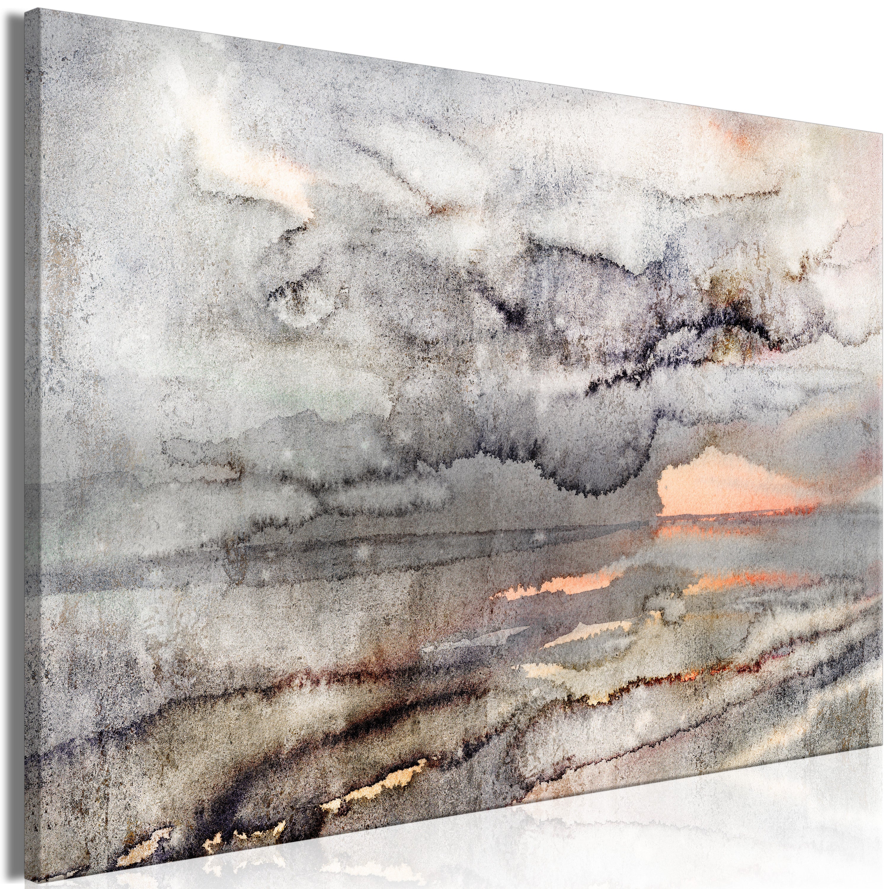 Abstract Canvas Wall Art - Connected Clouds