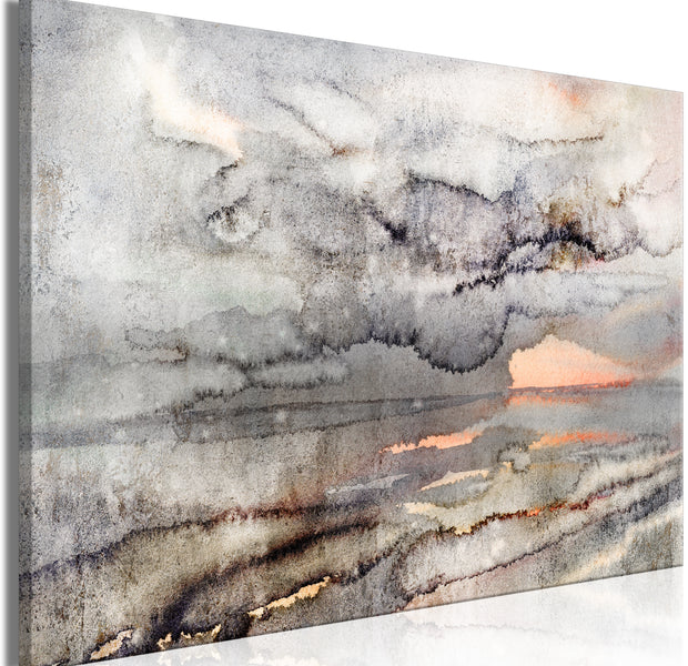 Abstract Canvas Wall Art - Connected Clouds