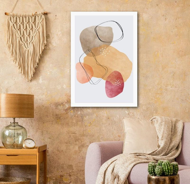 Watercolor Organic Shapes Abstract Poster 02