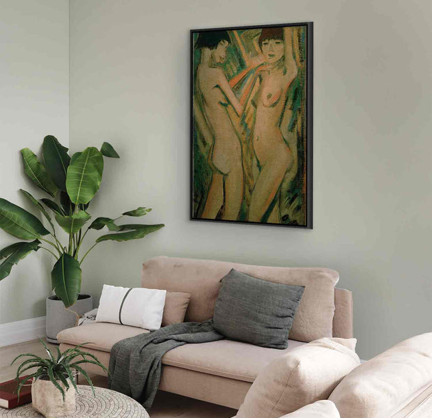 Floating Framed Canvas Art - Zwei Mädchen - Otto Mueller