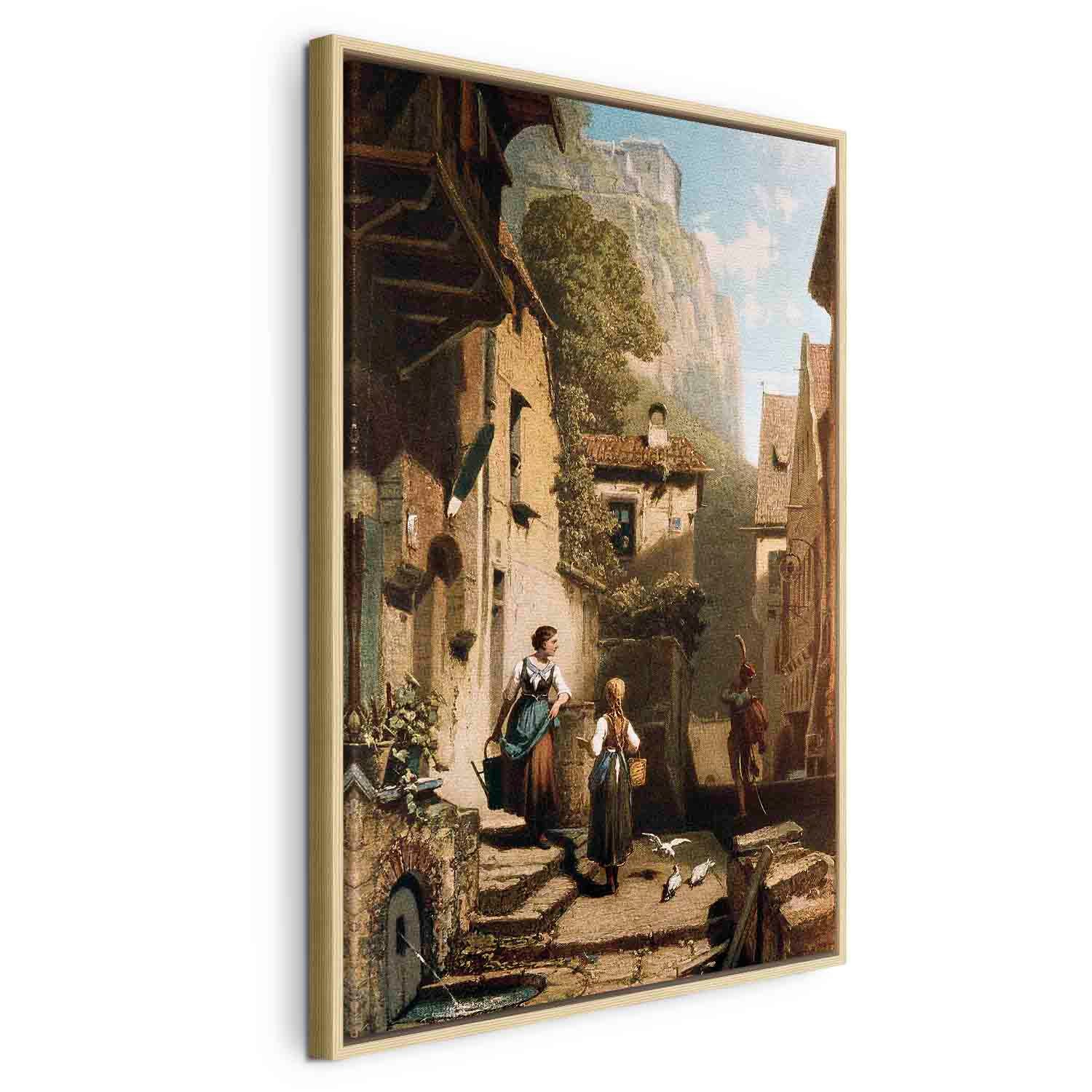 Floating Framed Canvas Art - The Hussar - Carl Spitzweg