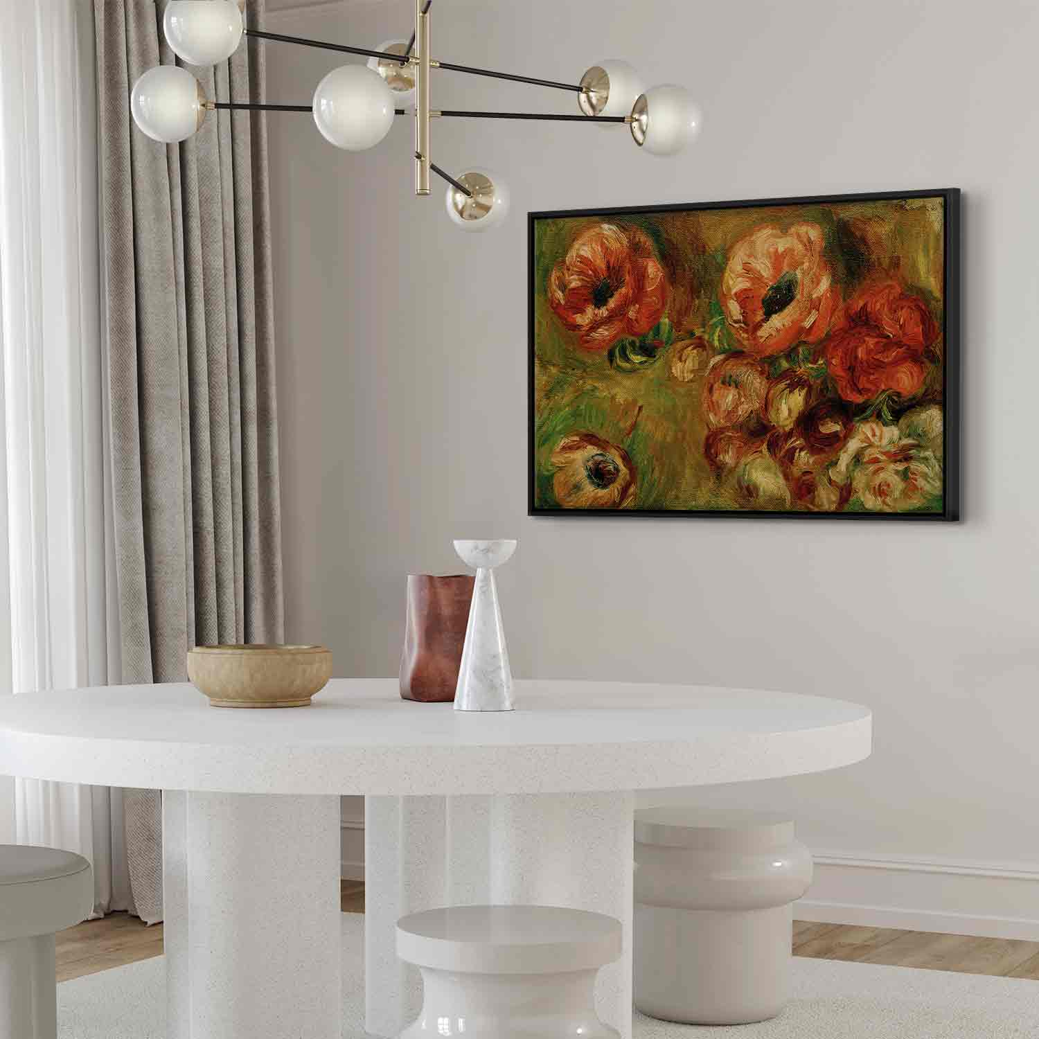 Floating Framed Canvas Art - The Anemones - Pierre-Auguste Renoir