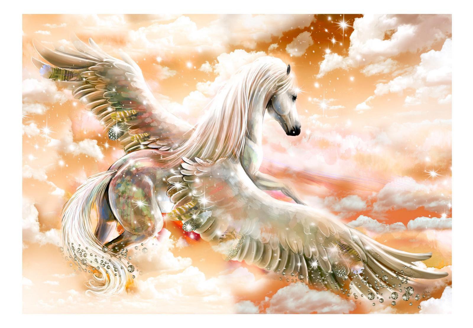 Fiction Wallpaper Wall Mural - Pegasus Orange