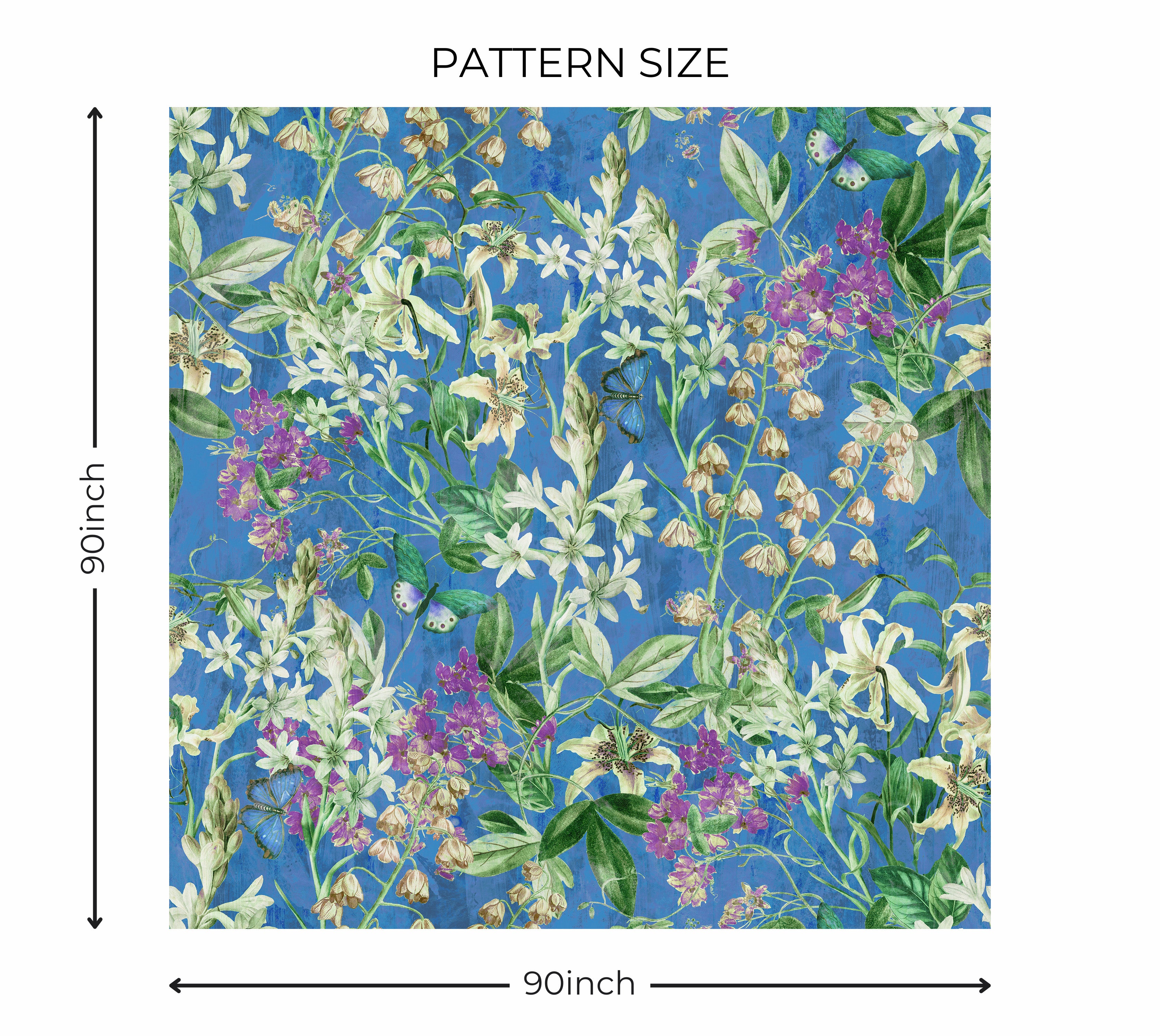 Premium Wallpaper Wall Mural - Spring Garden Blue