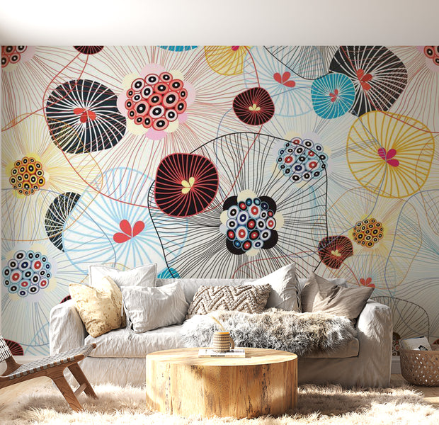 Floral Wallpaper Wall Mural - A Breath Of Summer