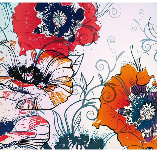 Floral Wallpaper Wall Mural - A Delicate Flower Motif