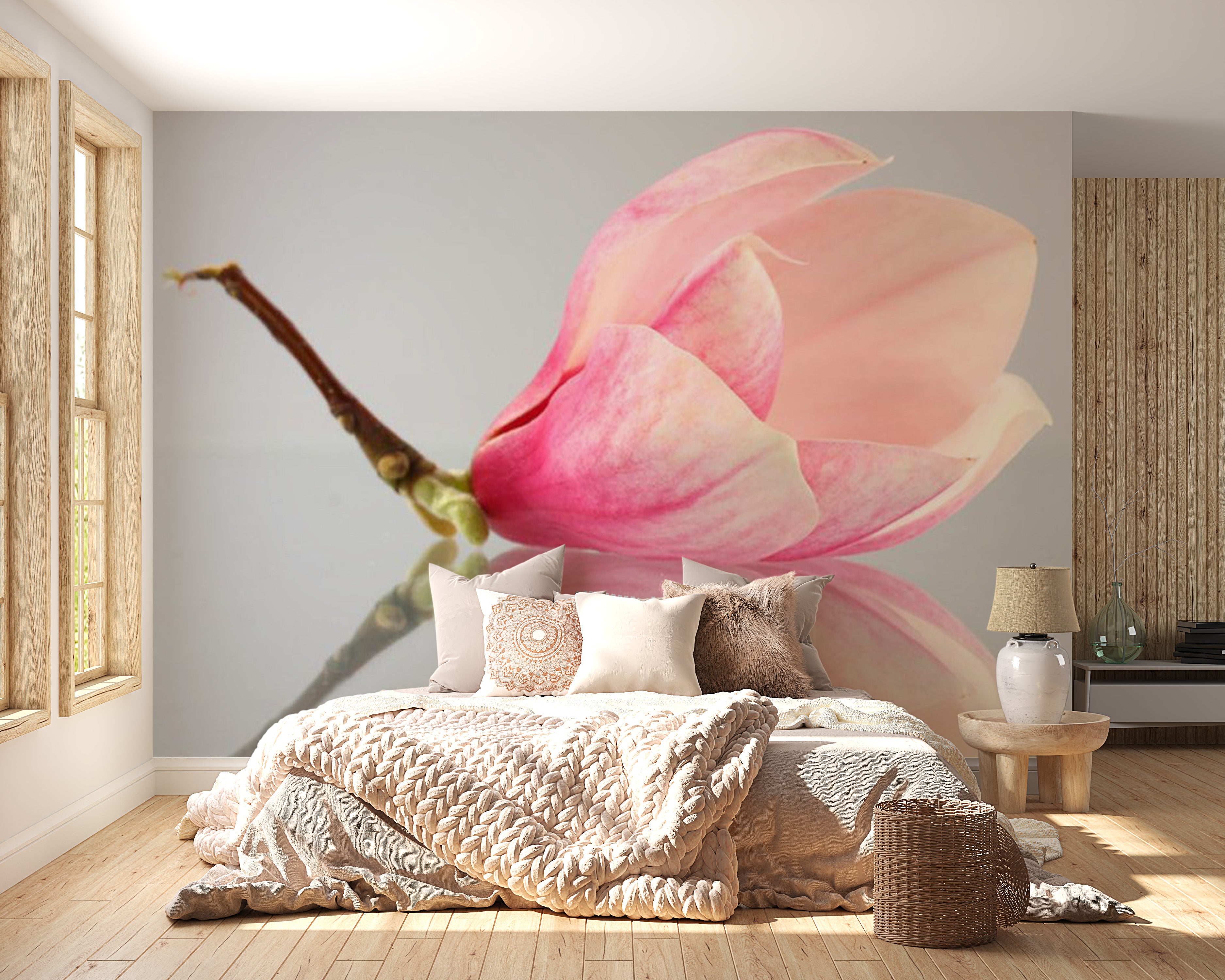 Floral Wallpaper Wall Mural - A Lonely Magnolia Flower