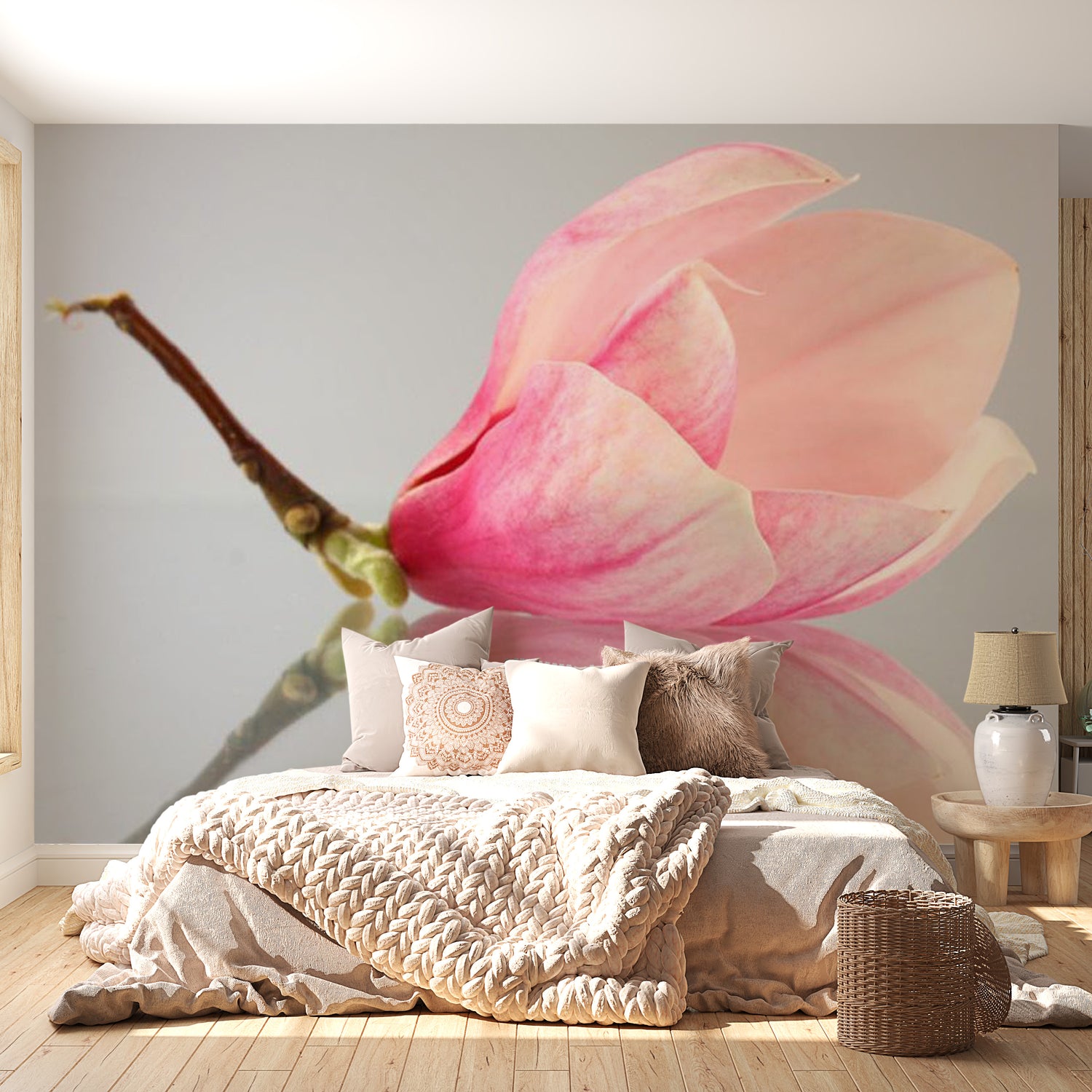 Floral Wallpaper Wall Mural - A Lonely Magnolia Flower