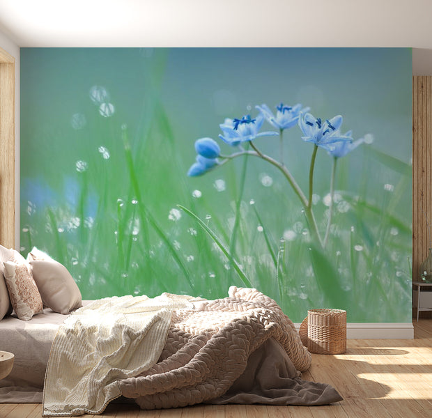Floral Wallpaper Wall Mural - A Meadow At Dawn