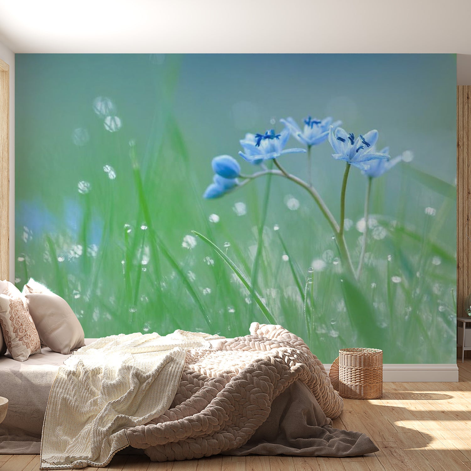 Floral Wallpaper Wall Mural - A Meadow At Dawn