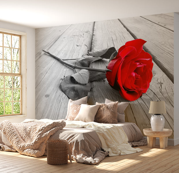 Floral Wallpaper Wall Mural - Abandoned Rose