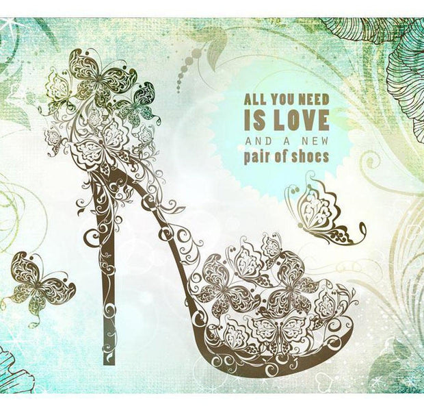 Floral Wallpaper Wall Mural - Flower High Heels