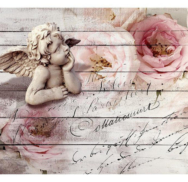 Floral Wallpaper Wall Mural - Vintage Angel Roses