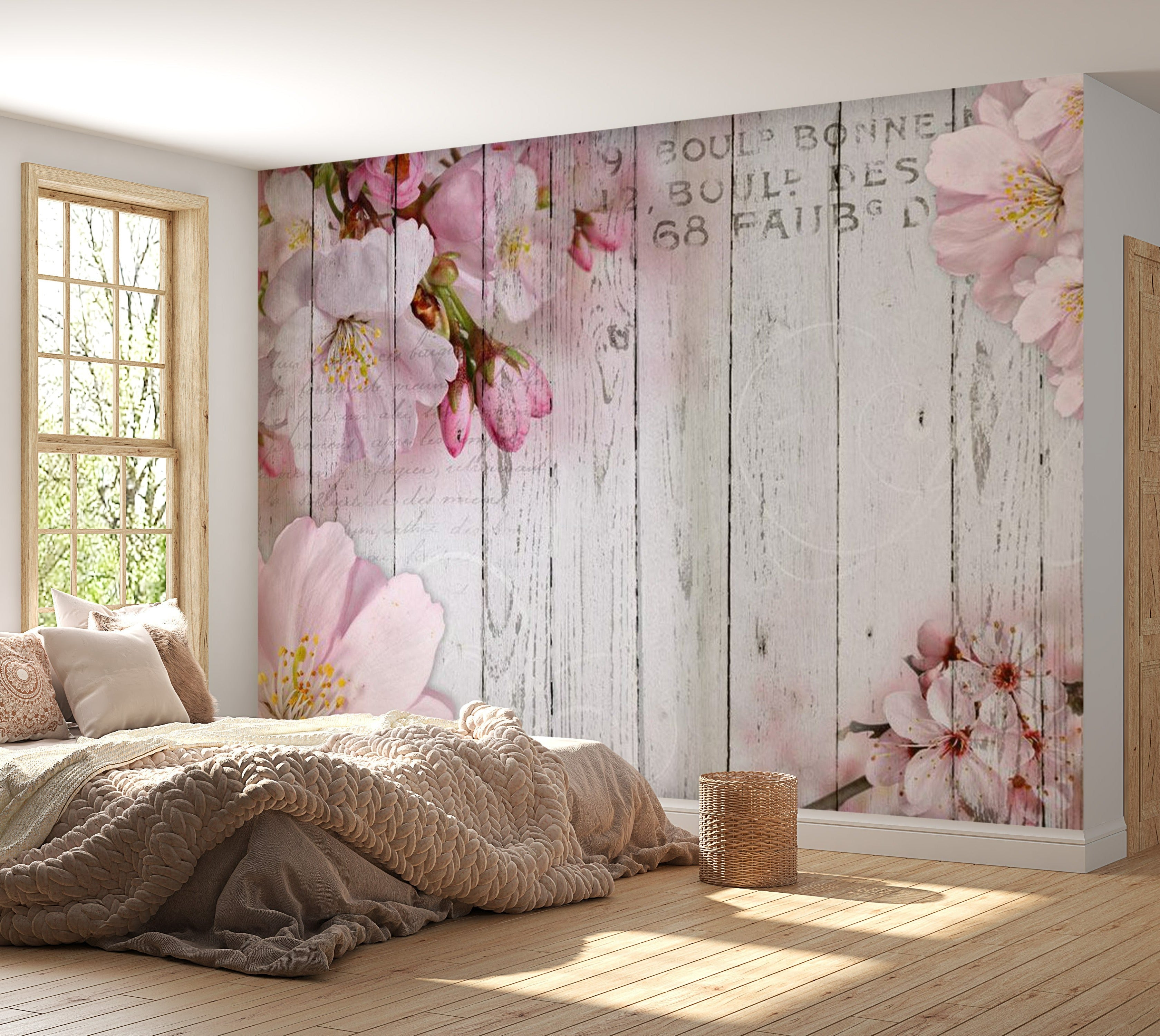 Floral Wallpaper Wall Mural - Apple Blossoms