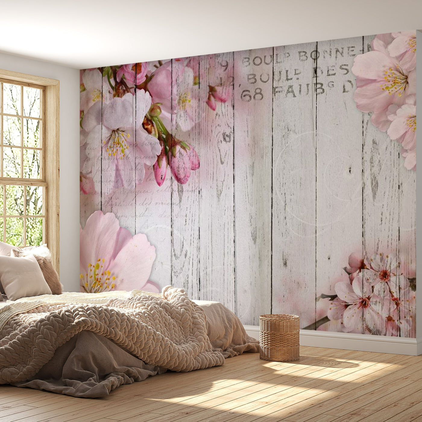 Floral Wallpaper Wall Mural - Apple Blossoms