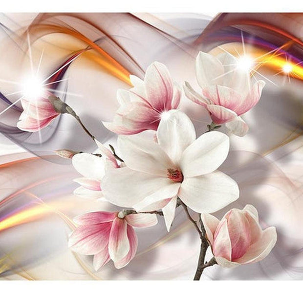 Floral Wallpaper Wall Mural - Artistic Magnolias