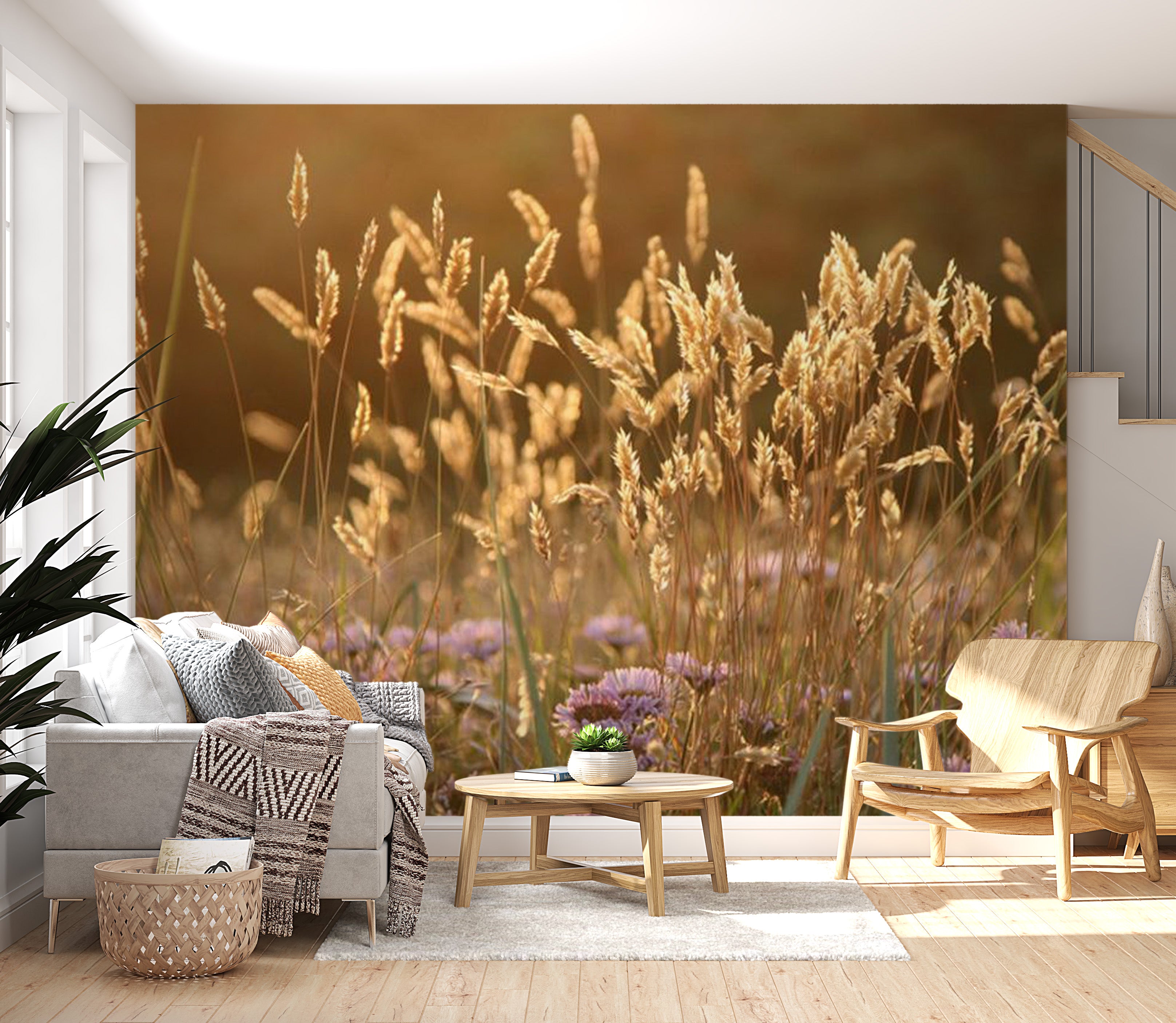 Floral Wallpaper Wall Mural - Awakening Ceral Field