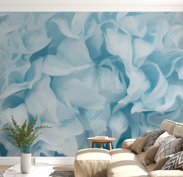 Floral Wallpaper Wall Mural - Azalea Blue