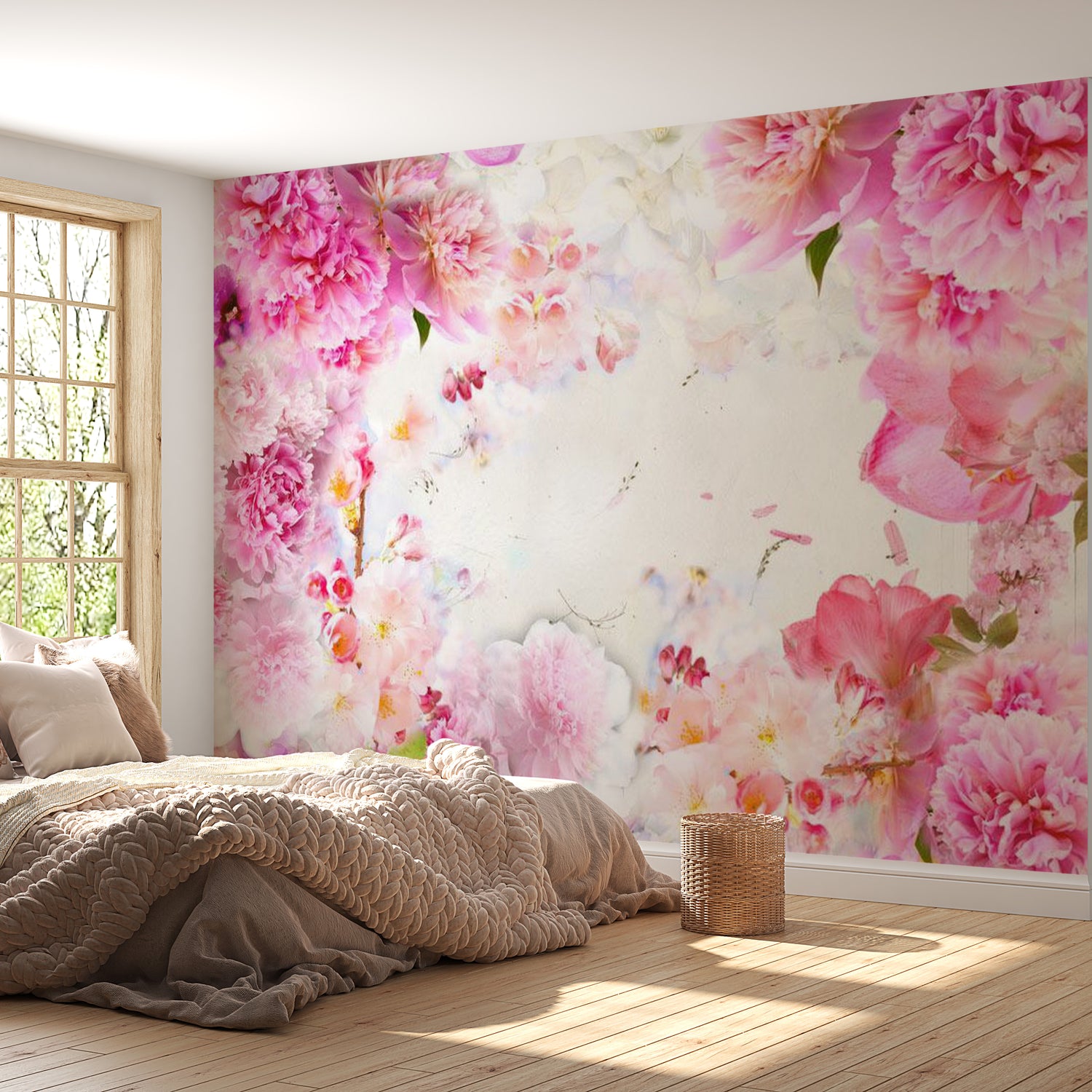 Floral Wallpaper Wall Mural - Blooming June