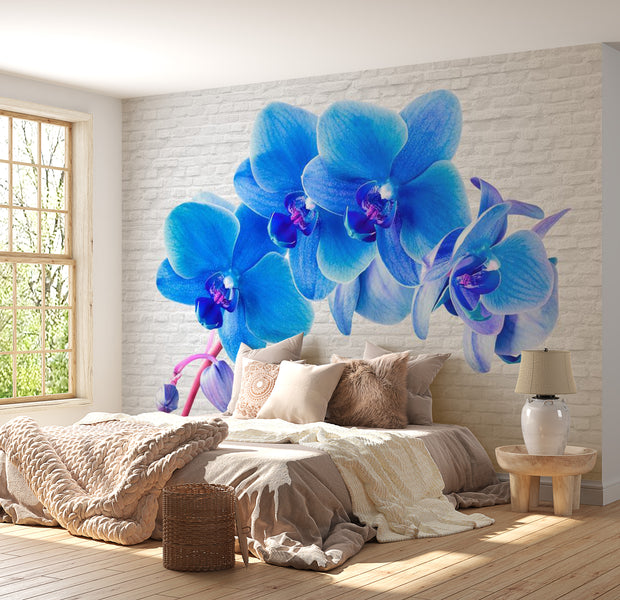 Floral Wallpaper Wall Mural - Blue Excitation