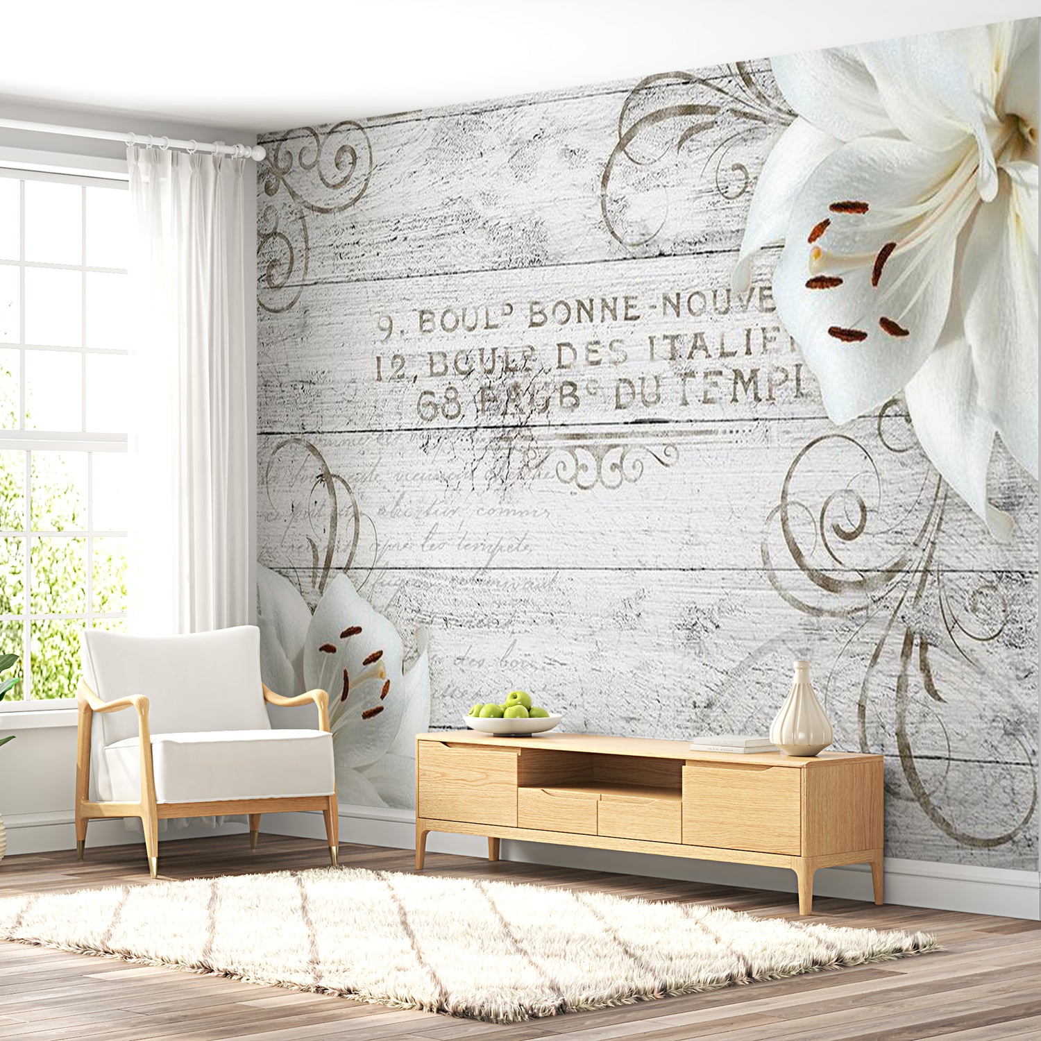 Floral Wallpaper Wall Mural - Bonne Nouvelle