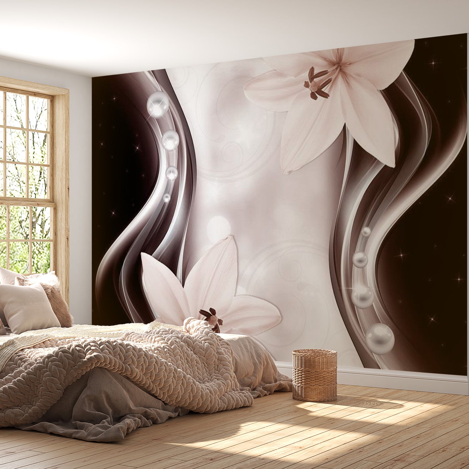 Floral Wallpaper Wall Mural - Border Of Abstraction