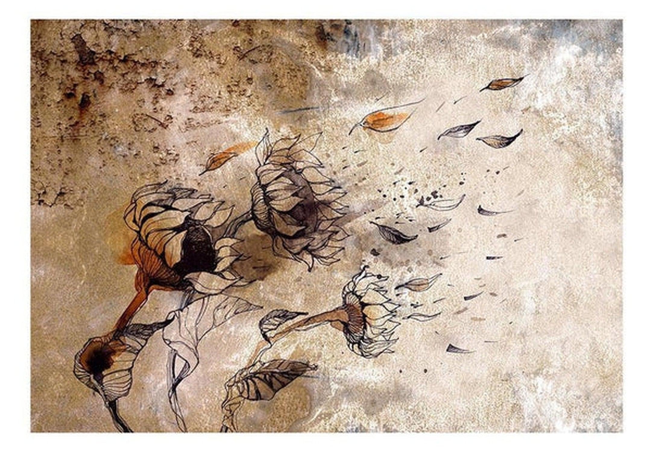 Floral Wallpaper Wall Mural - Breath Of Wind