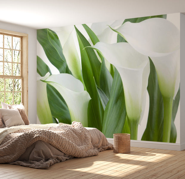 Floral Wallpaper Wall Mural - Bunch Of Flowers Callas