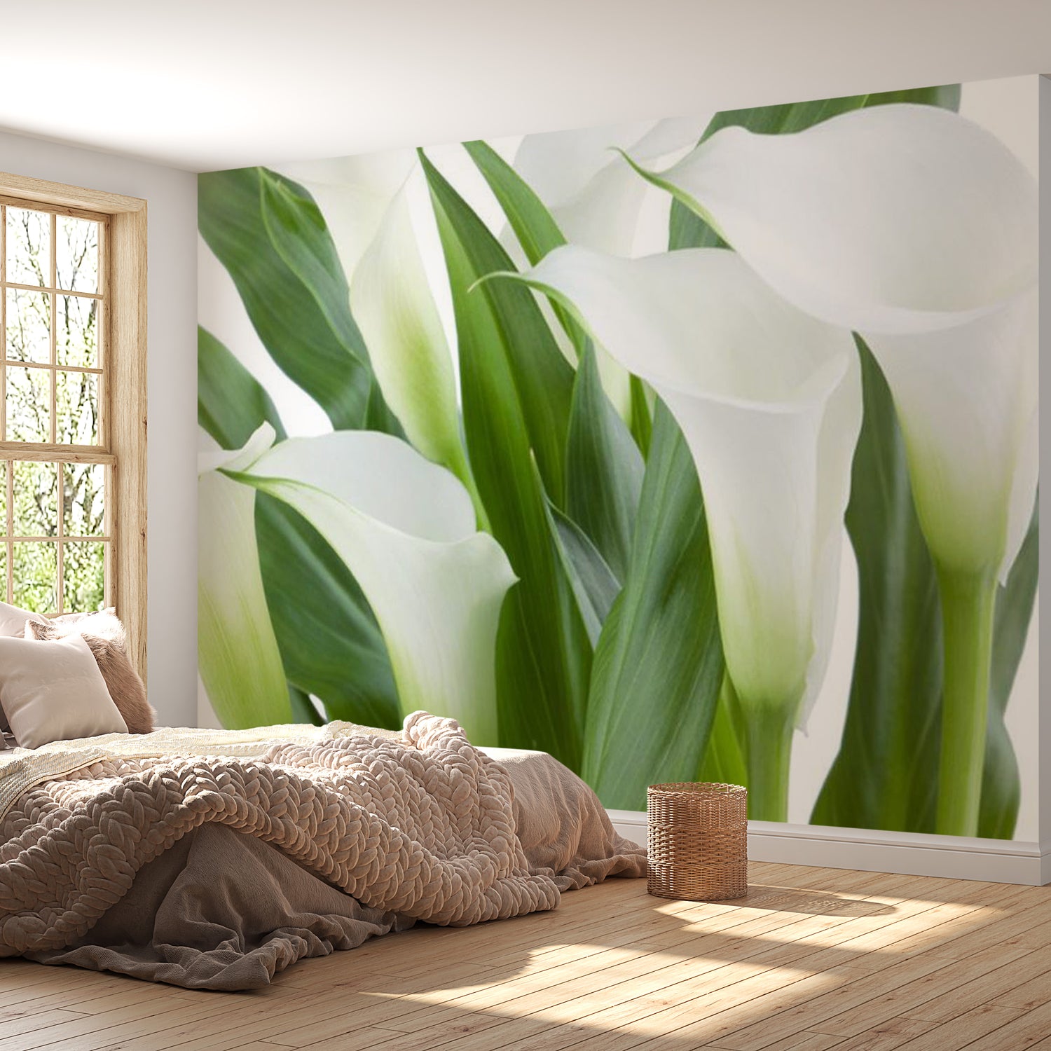 Floral Wallpaper Wall Mural - Bunch Of Flowers Callas