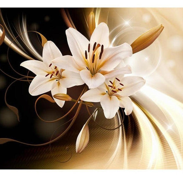 Floral Wallpaper Wall Mural - Circle Of Light