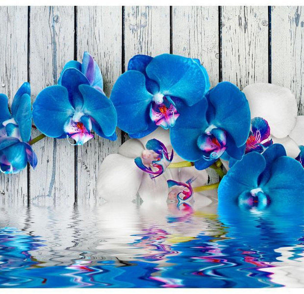Floral Wallpaper Wall Mural - Cobaltic Orchid