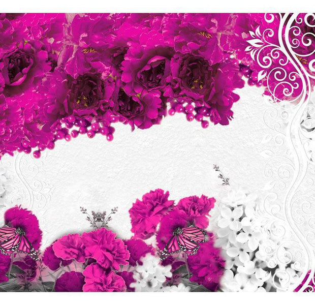 Floral Wallpaper Wall Mural - Colors Of Spring: Fuchsia