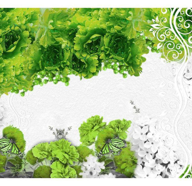 Floral Wallpaper Wall Mural - Colors Of Spring: Green