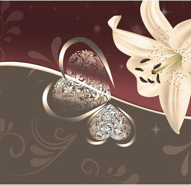 Floral Wallpaper Wall Mural - Cream Lily