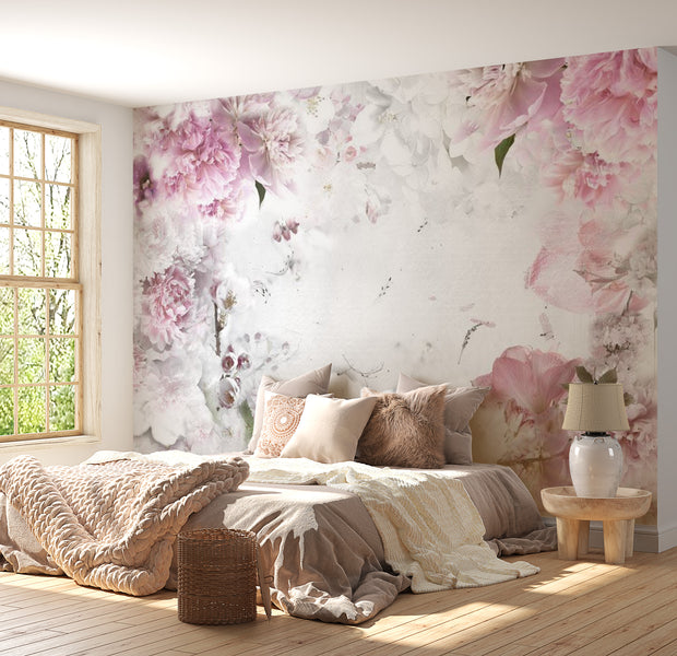 Floral Wallpaper Wall Mural - Dancing Peonies
