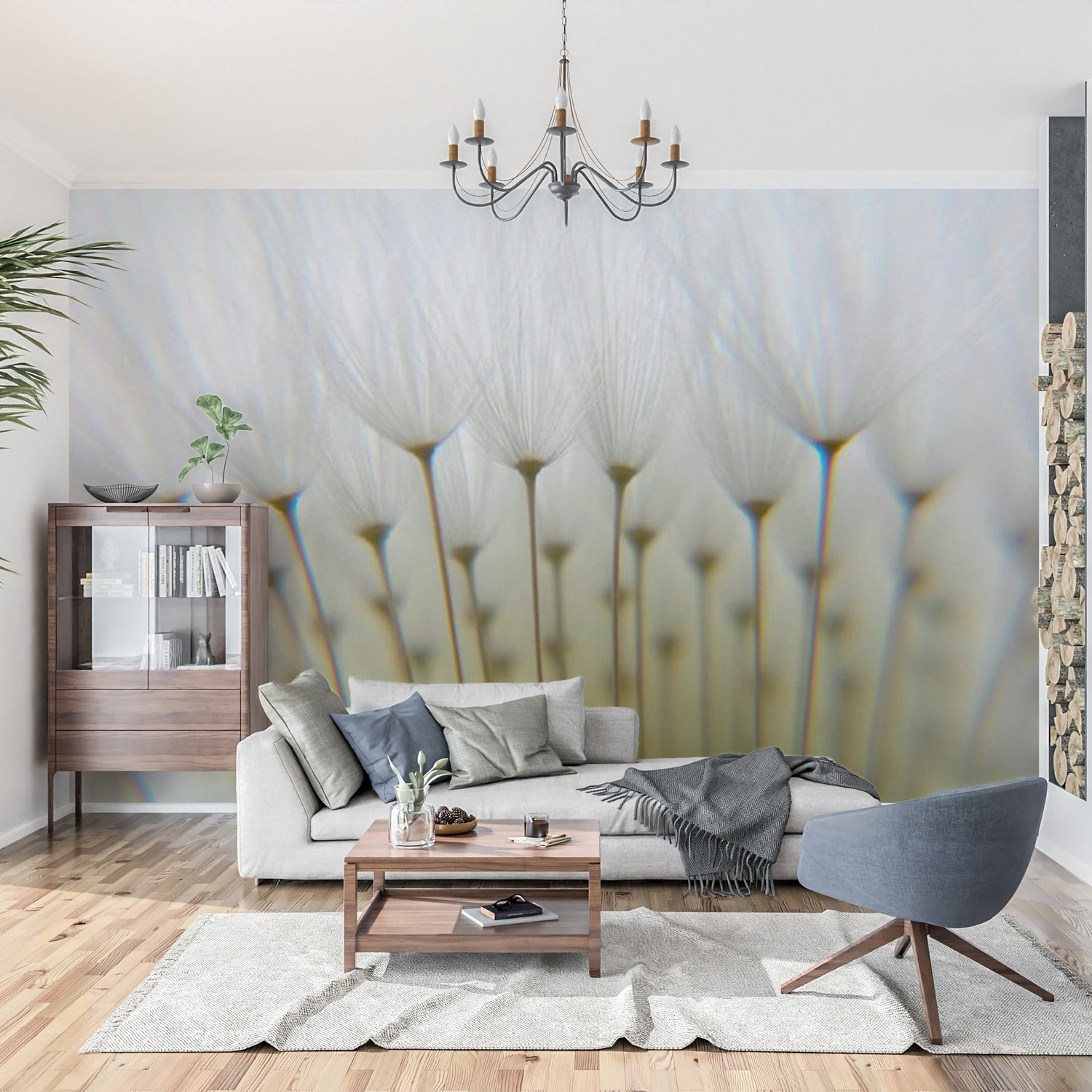 Floral Wallpaper Wall Mural - Dandelion Forest