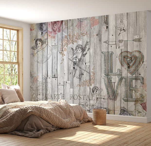 Floral Wallpaper Wall Mural - Love Letter