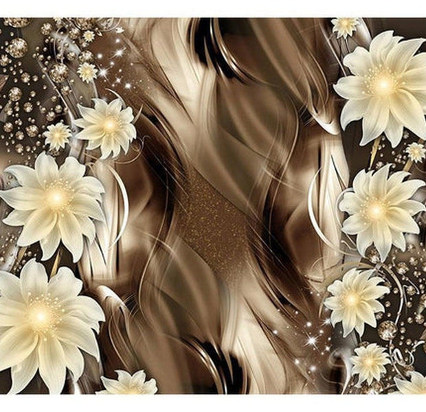 Floral Wallpaper Wall Mural - Depths Of Bronze