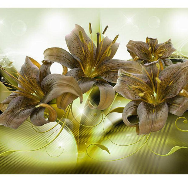 Floral Wallpaper Wall Mural - Ecstatic Green