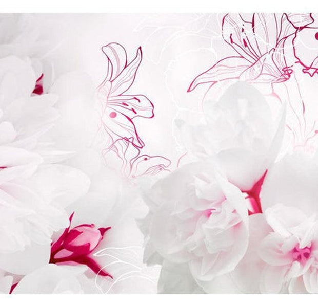 Floral Wallpaper Wall Mural - Enveloped In White